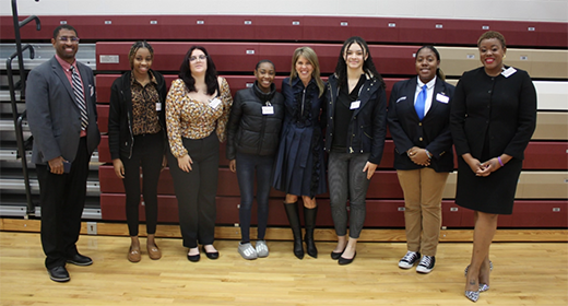 High school students and their teachers joined the First Lady