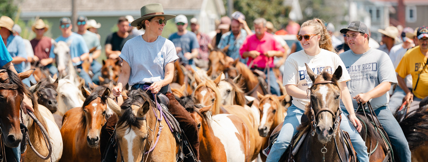 First Lady riding horse at Chincoteague