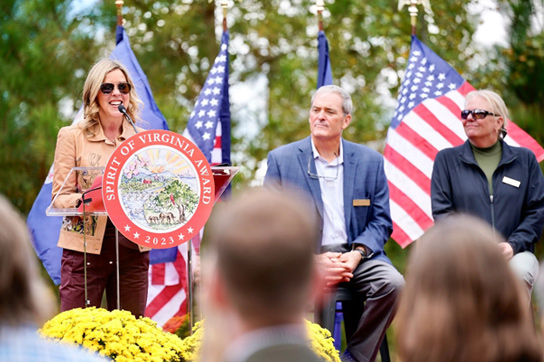 First Lady at podium