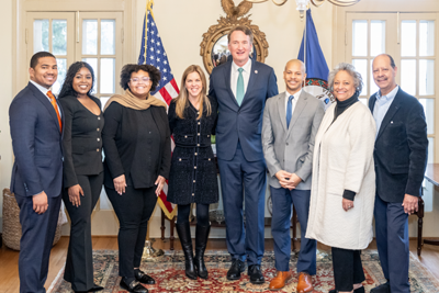 First Lady Suzanne S. Youngkin and Governor Glenn Youngkin present the first 2025 Spirit of Virginia Award to The Gloucester Institute on February 13, 2025